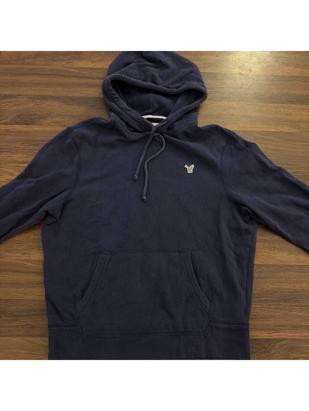 American Eagle Hoodie Sweatshirt Large Blue Fleece Lined classic
